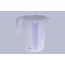 hünersdorff Messbecher 3l | Polypropylen (PP) | bruchsicher und spülmaschinengeeignet | offener Griff | blaue Skala, Transparent+blau
