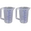 hünersdorff Messbecher 0,5l | Polypropylen (PP) | bruchsicher und spülmaschinengeeignet | geschlossener Griff | blaue Skala, Transparent+blau (Packung mit 2)
