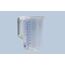 hünersdorff Messbecher 1l | Polypropylen (PP) | bruchsicher und spülmaschinengeeignet | geschlossener Griff | blaue Skala, Transparent+blau