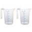 hünersdorff Messbecher 0,5l | Polypropylen (PP) | bruchsicher und spülmaschinengeeignet | offener Griff |, Transparent+blau (Packung mit 2)