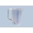 hünersdorff Messbecher 1l | Polypropylen (PP) | bruchsicher und spülmaschinengeeignet | geschlossener Griff | blaue Skala, Transparent+blau
