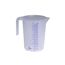 hünersdorff Messbecher 3l | Polypropylen (PP) | bruchsicher und spülmaschinengeeignet | offener Griff | blaue Skala, Transparent+blau