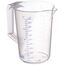 hünersdorff Messbecher 1l | Polypropylen (PP) | bruchsicher und spülmaschinengeeignet | geschlossener Griff | blaue Skala, Transparent+blau