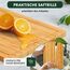 Blumtal Schneidebrett aus 100% Bambus XXL - 2cm dickes Holzbrett antibakteriell - massives Schneidebrett Holz + Saftrille - Holzschneidebrett 45x30x2cm - Alternative zu Kunststoff
