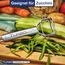 TURBO PRODUKTE Sparschäler-Universalschäler Edelstahl für Obst & Gemüse - Vor-und Rückwärts mit Pendelklinge für Links- & Rechtshänder - 3in1 Funktion (Edelstahl, 1 Stück)