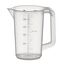 APS Messbecher 0,5 Liter, Ø 9,5 x H: 14 cm, Kunststoffbecher mit geprägter Maßskalierung außen, geschlossener Griff, ml-Einteilung, spülmaschinengeeignet