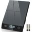 Küchenwaage Digital,Geneigtes Display,10KG,Hochpräzise 1g,mit Tara-Funktion,Glas Lebensmittelwaage Wasserdicht,Touchscreen inkl. Batterien-Grau