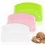 Vicloon Teigschaberkarte Kunststoff, 3 Stück Schüsselschaber, Dough Scraper Plastic, Teigschneider für Teigkuchen, Pizza, Backwerkzeug (Grün/Weiß/Rosa)