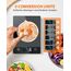 Küchenwaage Digital,Geneigtes Display,10KG,Hochpräzise 1g,mit Tara-Funktion,Glas Lebensmittelwaage Wasserdicht,Touchscreen inkl. Batterien-Grau
