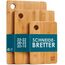 Schneidebrett Holz (3er Set) - 3 Extra Dicke Bambus-Schneidebretter - 33 x 22 cm / 28 x 22 cm / 22 x 15 cm - Die Perfekte Holzbrett Küche, Brotbretter und Servierbretter - von LARHN