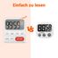 LIORQUE Digitaler Küchentimer Magnetisch Stoppuhr Timer mit Uhr, Magnet, 3-stufiger Lautstärke, LCD Anzeige für Kochen, Sport, Studieren, 2 AAA Batterien inklusive Rot