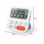 LIORQUE Digitaler Küchentimer Magnetisch Stoppuhr Timer mit Uhr, Magnet, 3-stufiger Lautstärke, LCD Anzeige für Kochen, Sport, Studieren, 2 AAA Batterien inklusive Rot
