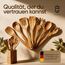 GOLDENBERG® Premium Kochlöffel Set + Halter | 8-teilig | feinstes italienisches Olivenholz | antibakteriell & langlebig | 2x Pfannenwender Holz, 2x Kochlöffel Holz, Salatbesteck & Spaghettilöffel