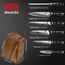 SHAN ZU Damaskus-Messerblock-Set der PRO-Serie, 5 Messer und 1 Honstahl mit Premium-Holz-Messerblock