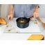 Kitchenville Glasschneidebrett 40×30 cm – Hygienisches Schneidebrett aus gehärtetem Glas – Hitzebeständig, Kratzfest & Rutschfest – Glasplatte für die Küche – Blumenmuster