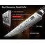 SHAN ZU Steakmesser-Set 7-teilig, 11 cm Damast-Steakmesser mit Block, japanisches Küchenmesser-Set mit Wellenschliff aus Hartstahl mit ergonomischem G10-Griff und Geschenkbox – PRO Series