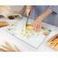 Kitchenville Glasschneidebrett 40×30 cm – Hygienisches Schneidebrett aus gehärtetem Glas – Hitzebeständig, Kratzfest & Rutschfest – Glasplatte für die Küche – Blumenmuster
