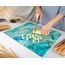 Kitchenville Glasschneidebrett 50×40 cm – Hygienisches Schneidebrett aus gehärtetem Glas – Hitzebeständig, Kratzfest & Rutschfest – Glasplatte für die Küche – Türkis Ocean
