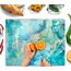 Kitchenville Glasschneidebrett 50×40 cm – Hygienisches Schneidebrett aus gehärtetem Glas – Hitzebeständig, Kratzfest & Rutschfest – Glasplatte für die Küche – Türkis Ocean