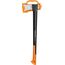 Fiskars Spaltaxt, Inklusive Klingen- und Transportschutz, Länge: 72 cm, Antihaftbeschichtet, Hochwertige Stahl-Klinge/Glasfaserverstärkter Kunststoff-Stiel, Schwarz/Orange, X25–XL, 2,4 kg, 1015643