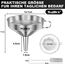Walfos Trichter edelstahl, mit 2 abnehmbaren Sieben ＆ 1 Stück Reinigungsbürste, 200 Mesh Lebensmittelfiltersieb,trichter küche perfekt zum Umfüllen von Flüssigkeiten, Ölen, Wein, Pulver (13 cm)