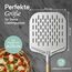 Blumtal Pizzaschieber perforiert 30,5x30,5 cm Fläche + Holzgriff 24,5 cm - Pizzaschaufel perforiert aus Anti-Haft Aluminium & Edelstahl - Pizza Schieber/Brotschieber - Pizza Zubehör Pizzaheber