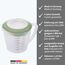 Westmark Rührbecher/Messkanne mit Spritzschutz, Deckel und Ausgießer, Kunststoff, Füllvolumen: 1,4 Liter, Helena, Transparent/Grün, 3105227M, 1 – Pack