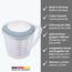 Westmark Rührbecher/Messkanne mit Spritzschutz, Deckel und Ausgießer, Kunststoff, Füllvolumen: 1,4 Liter, Helena, Transparent/Blau, 3105227B, 1 – Pack