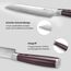 PAUDIN Santokumesser 20 cm, Japanisches Kochmesser Kiritsuke, Scharfes Küchenmesser aus Hochkohlenstoff Edelstahl, Ergonomischer Griff, Perfekt für Fleisch, Fisch & Gemüse