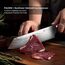 PAUDIN Santokumesser 20 cm, Japanisches Kochmesser Kiritsuke, Scharfes Küchenmesser aus Hochkohlenstoff Edelstahl, Ergonomischer Griff, Perfekt für Fleisch, Fisch & Gemüse