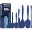 Walfos Silikonschaber-Set (9 Stück) Hitzebeständige Silikonspatel und -bürste mit Edelstahlkern, flexibler Teigschaber & Antihaft-Gummispatel zum Kochen, Backen und Mischen, blau