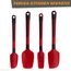 TEEVEA Silikon-Spatel zum Kochen, Backen, Mischen, hitzebeständig, antihaftbeschichtet, spülmaschinenfest, BPA-frei, Küchenutensilien, 4er-Set, Rot und Schwarz