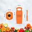 Börner Roko PowerLine Gemüseschneider Geschenk-Set (3-tlg.) • Feiner Streifenschneider für Obst & Gemüse + Fruchthalter + Kombischäler • Gemüsehobel • Küchenhobel Set • Farbe: Orange