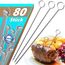 Menz Rouladennadeln, SET - 80 Stück Rouladennadeln Edelstahl rostfrei, 10 cm lange Rouladenspieße mit Grifföse und scharfer Spitze als praktischer Ersatz für Rouladenklammern