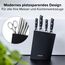 Coninx Messerblock ohne Messer Schwarz - Moderner Messerblock mit flexiblen Lamellen - Universal Messerhalter - Knife Block - Stilvoller Knife Block unbestückt - Erleichtert die Messeraufbewahrung