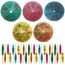 120 Stück Bunte Bambus-Cocktailschirmchen - 10 cm (3,9 Zoll) Farbige Schirm-Zahnstocher für Tropische Getränke, Cupcakes, Tiki-Bars, Poolpartys, Luau- und Sommerfeste - von Mobi Lock