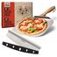 Chef Pomodoro - Pizzaschieber (30 x 36 cm) und Pizzaschneider (36 cm) - 2er Set - Premium Pizza Set aus hochwertigen Materialien - Qualitative Küchenutensilien für Zuhause und Profi-Küche
