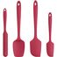 U-Taste Silikon Spatel & Teigschaber 4er Set, 315℃ Hitzebeständiger Antihaft-Gummispachtel Kuchenspatel, Nahtloses Einteiliges Design für Kochen Backen Mischen (Rot)