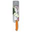 Victorinox Swiss Classic Santokumesser, Messer Asiatischer Art, Extra Scharfe Klinge, Kullenschliff, 17 cm, Rostfreier Stahl, Blister, Orange