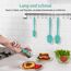 U-Taste Silikon Spatel & Teigschaber 4er Set, 315℃ Hitzebeständiger Antihaft-Gummispachtel Kuchenspatel, Nahtloses Einteiliges Design für Kochen Backen Mischen (Blaugrün)