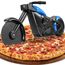 Motorrad Pizzaschneider, Lustige Pizza Schneider Edelstahl Kunststoff Pizzaroller Pizzarad Pizzamesser, Pizza Cutter mit Scharfem Schneiderad & Ständer für Weihnachten Geburtstag Geschenke (Blau)
