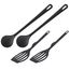 Westmark Küchenhelfer-Set, 4-tlg, je 2 Pfannenwender und Rührlöffel, Hochwertiger Kunststoff, Gentle und Flonal, Schwarz, 203522E6