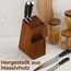 Messerblock ohne Messer Akazienholz für 15 Teile. Universal Messerhalter aus Massivholz, robuster und eleganter. Messerhalter mit Scherenschlitz, Küchenmesser-Block (Akazienholz)