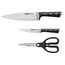 Tefal Ice Force 3-teiliges Messerset, Kochmesser, Universalmesser, Küchenschere, Klinge aus deutschem Edelstahl, lang anhaltende Schneidleistung und Schärfe, Edelstahl/Schwarz, K232S355