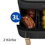 Philips Steam Airfryer 5000 Series Dual Basket Heißluftfritteuse mit Dampfgar-Funktion & 2 Körben – Steam, Airfry, SteamFy, 9L (3L+6L), RapidAir Plus, automatische Dampfreinigung (NA552/00)