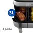 Philips Steam Airfryer 5000 Series Dual Basket Heißluftfritteuse mit Dampfgar-Funktion & 2 Körben – Steam, Airfry, SteamFy, 9L (3L+6L), RapidAir Plus, automatische Dampfreinigung (NA555/00)