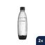 SodaStream 0,8L BPA-freie FUSE Kunststoffflasche schwarz | Spülmaschinengeeignet | Kompatibel mit DUO, E-DUO, Terra, uvm. | 2er-Pack