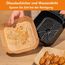 HONYAO Backpapier für Heißluftfritteuse 3,5-5 L, 200 Stück 18x18 cm Eckig Air fryer Papier Antihaft Einwegschalen Luftfritteuse Pergamentpapier Liner Kompatibel mit COSORI,Philips,Cecotec Airfryer
