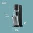 SodaStream Wassersprudler DUO mit Quick-Connect CO2-Zylinder | inkl. 2x 1L Glasflasche + 2x 1L FUSE Kunststoffflasche + 0,9L Fizz&go COOL Metallflasche in Storm + Sirup 7UP Zero Zucker (440ml)