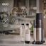 SodaStream Wassersprudler DUO mit Quick-Connect CO2-Zylinder | inkl. 2x 1L Glasflasche + 2x 1L FUSE Kunststoffflasche + 0,9L Fizz&go COOL Metallflasche in Storm + Sirup 7UP Zero Zucker (440ml)